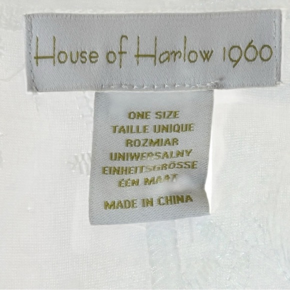 House of Harlow 1960 White Daisy Cotton Tie-Front Shrug Cover-Up One Size - Picture 2 of 8